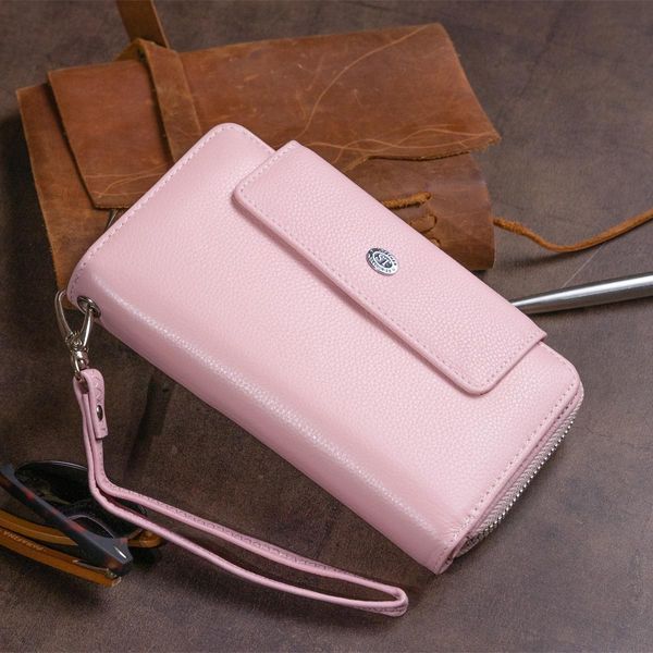 Кошелек из кожи на защелке ST Leather 19344 Розовый b19344 фото