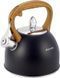 Чайник Kamille Whistling Kettle Black 2.5л з нержавіючої сталі зі свистком (чорний) KM-1096 фото 2