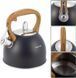 Чайник Kamille Whistling Kettle Black 2.5л з нержавіючої сталі зі свистком (чорний) KM-1096 фото 4