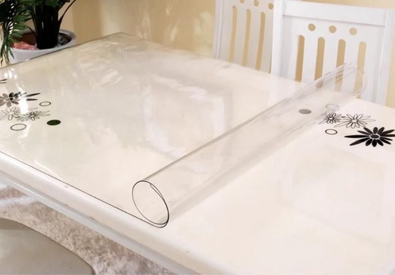 Мягкое стекло Прозрачная силиконовая скатерть на стол Soft Glass Защита для мебели 3.4х1.0 м Толщина 1.5мм L1500025 фото