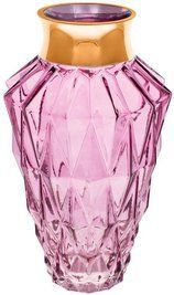 Ваза для цветов Ancient Glass Брюссель настольная &Oslash;16x25см, фиолетовое стекло с золотом BD-591-348 фото
