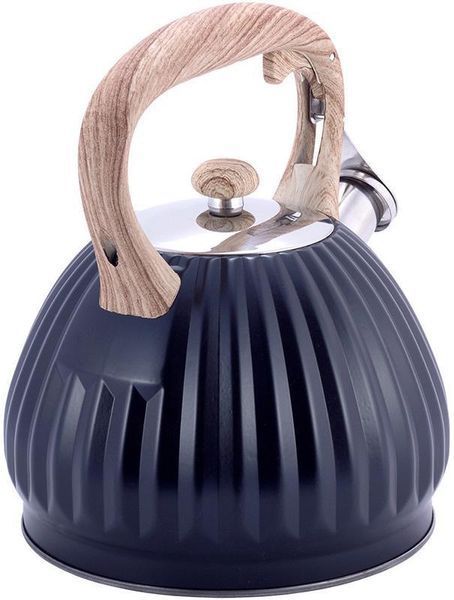 Чайник Kamille Whistling Kettle Black 3л из нержавеющей стали со свистком, черный KM-1076 фото