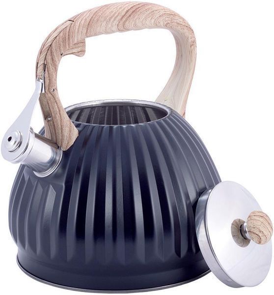 Чайник Kamille Whistling Kettle Black 3л из нержавеющей стали со свистком, черный KM-1076 фото