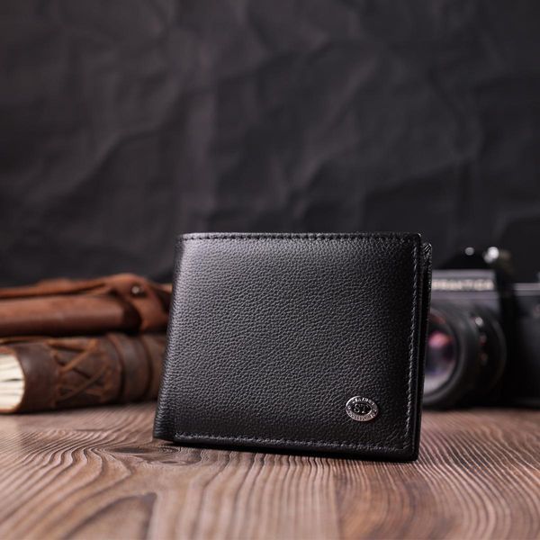 Компактне чоловіче портмоне з натуральної шкіри ST Leather 22486 Чорний b22486 фото