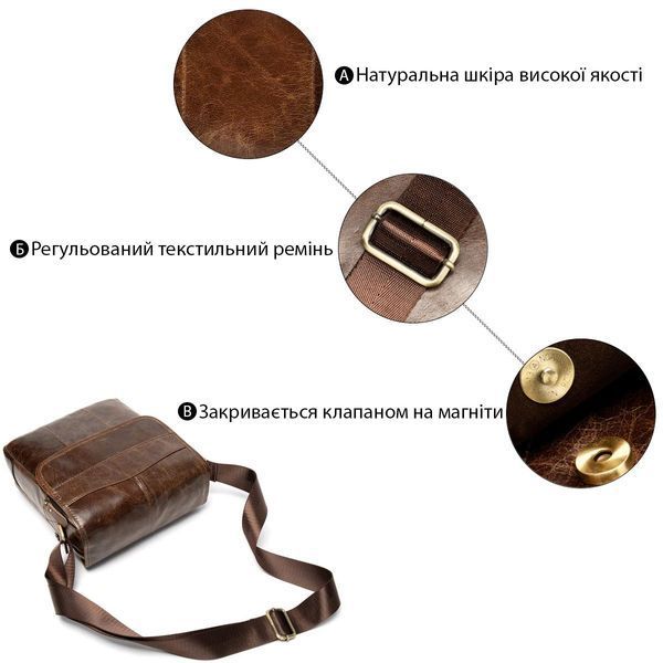 Сумка Vintage з натуральної гладкої шкіри 14945 Коричнева b14945 фото