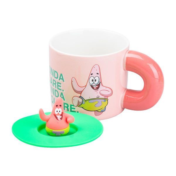Чашка керамічна з кришкою "Патрік Стар" 400 мл Patrick Star рожева HP7216P фото