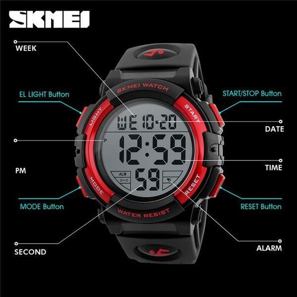 Чоловічий спортивний наручний годинник Skmei 1258 Червоний L125805 фото