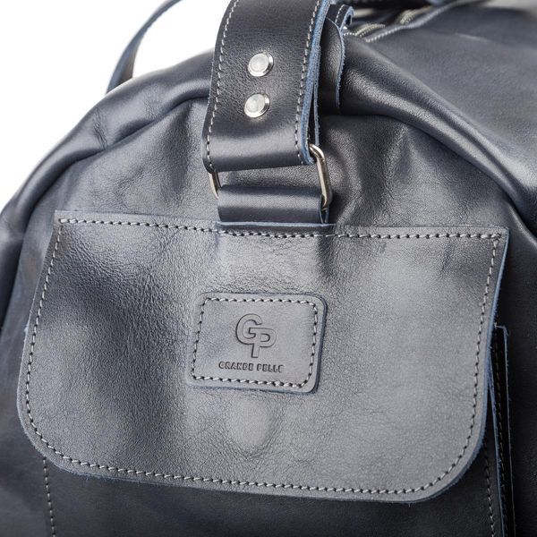 Сумка кожаная дорожная Grande Pelle 11049 Синяя 55х31х24 см b11049 фото