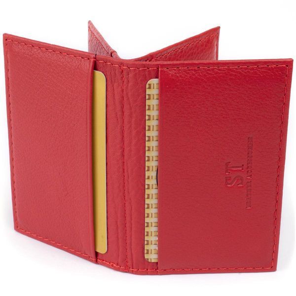 Визитница-книжка ST Leather 19214 Красная b19214 фото