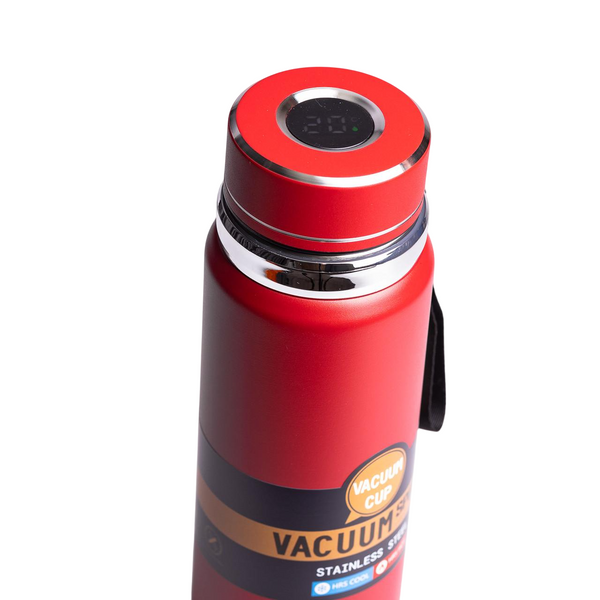 Термос Vacuum Sports 1 л із датчиком температури червоний HP-14-30R фото