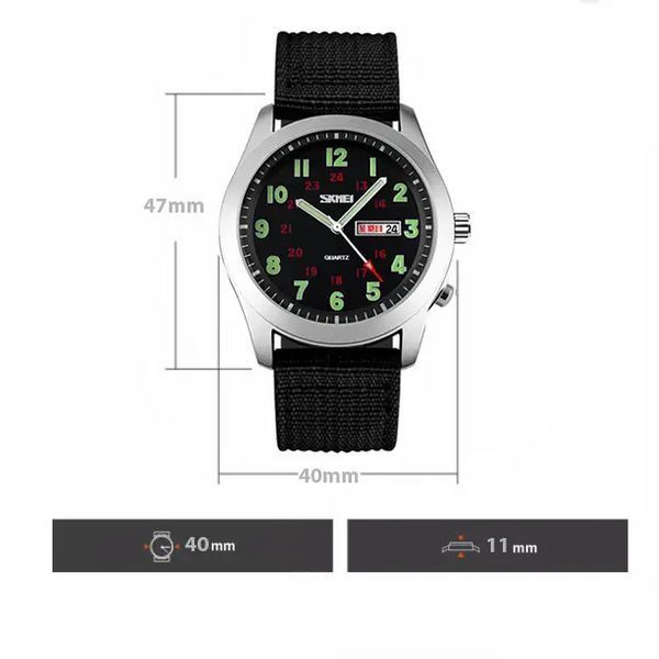 Чоловічий наручний класичний годинник Skmei 9112 (Чорний) L900717 фото