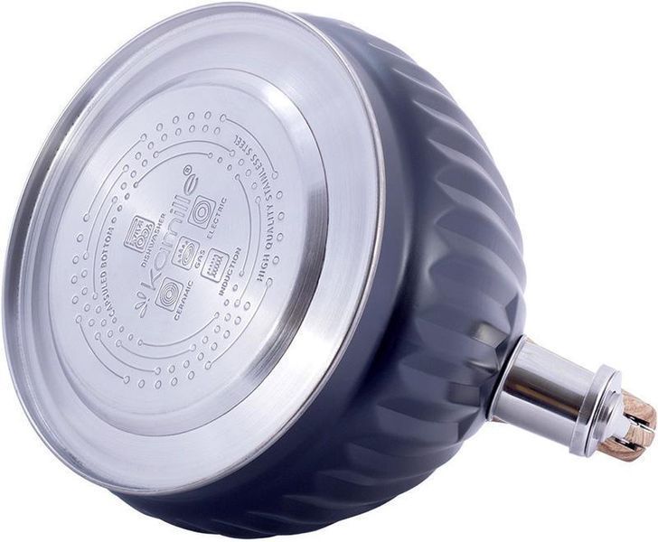 Чайник Kamille Whistling Kettle Black 3л из нержавеющей стали со свистком, черный KM-1076 фото
