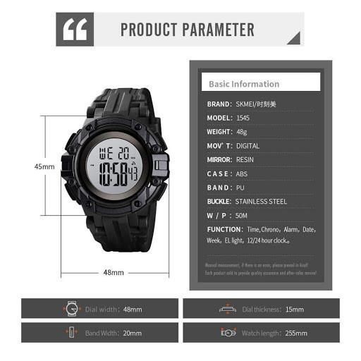 Мужские наручные часы Skmei 1545 Белый циферблат L154588 фото