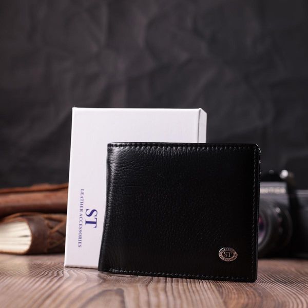 Чоловіче шкіряне портмоне із затискачем ST Leather 22485 Чорний b22485 фото