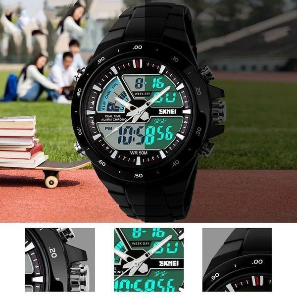 Чоловічий наручний годинник Skmei 1016 Shark Black З червоною облямівкою L12807800 фото