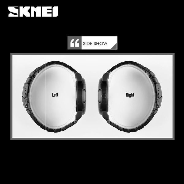 Кварцовий наручний годинник Skmei Skull 9178 Black Gold L158157 фото