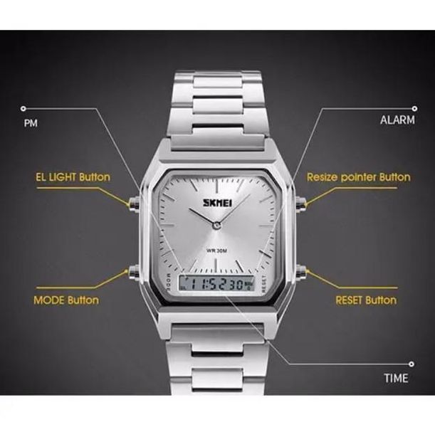 Наручные мужские часы Skmei 1220 Tango Серебристые L12204 фото