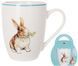 Кружка фарфоровая Happy Rabbit 340мл с голубой каймой BD-311-122 фото 2