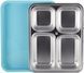 Ланч-бокс Kamille Snack 1800мл на 4 секции, пластик и нержавеющая сталь, голубой KM-2147BL фото 4