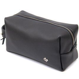 Мужской несессер кожаный матовый на молнии Grande Pelle 11509 небольшой 18х10х8 см черный b11509 фото