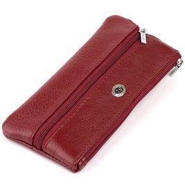 Ключница-кошелек с кармашком женская ST Leather 19352 Бордовая b19352 фото