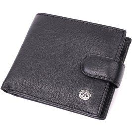 Чоловічий горизонтальний гаманець з натуральної шкіри ST Leather 22484 Чорний b22484 фото