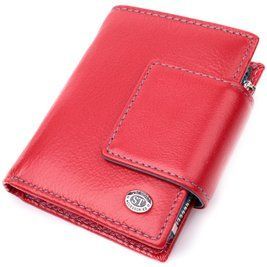 Яркий кожаный кошелек для женщин с монетницей ST Leather 19448 Красный b19448 фото