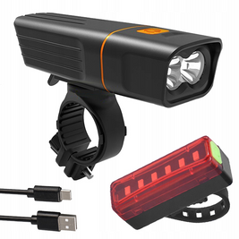 Велоліхтар + габарит QX-T3206 (2xXML-T6 + габарит-6SMD) + PowerBank + microUSB (3 режими та 4 режими) L712188 фото