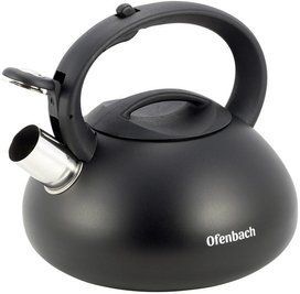 Чайник Ofenbach Happy Kettle 2.5л из нержавеющей стали со свистком, черный матовый NB-100302 фото