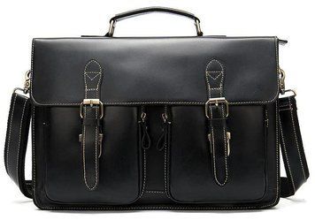 Портфель мужской из кожи на плечо Vintage 14878 Черный b14878 фото