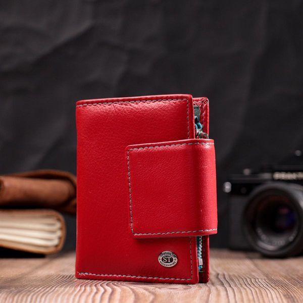 Яркий кожаный кошелек для женщин с монетницей ST Leather 19448 Красный b19448 фото