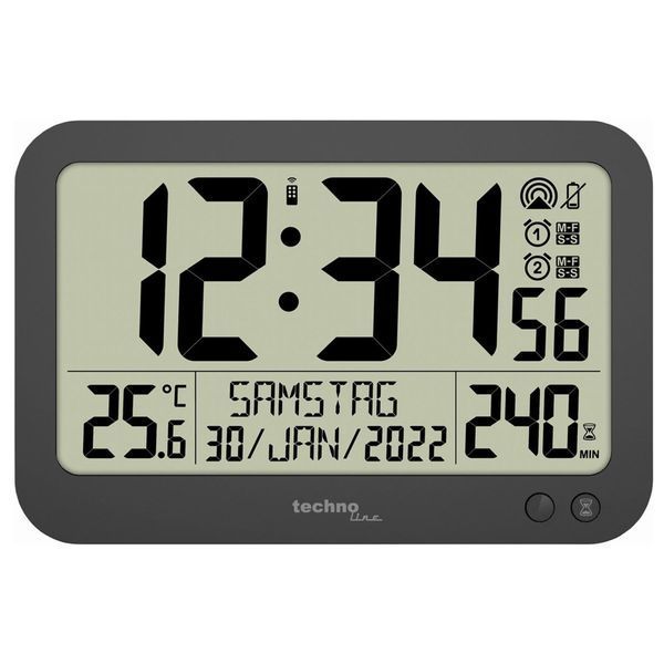 Часы настенные цифровые Technoline WS8026 Черные DDAS302460 фото
