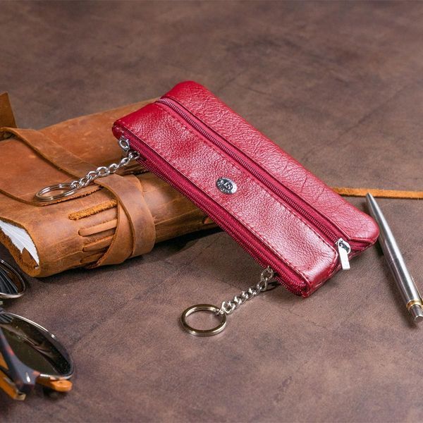 Ключница-кошелек с кармашком женская ST Leather 19352 Бордовая b19352 фото