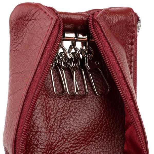 Ключница-кошелек с кармашком женская ST Leather 19352 Бордовая b19352 фото