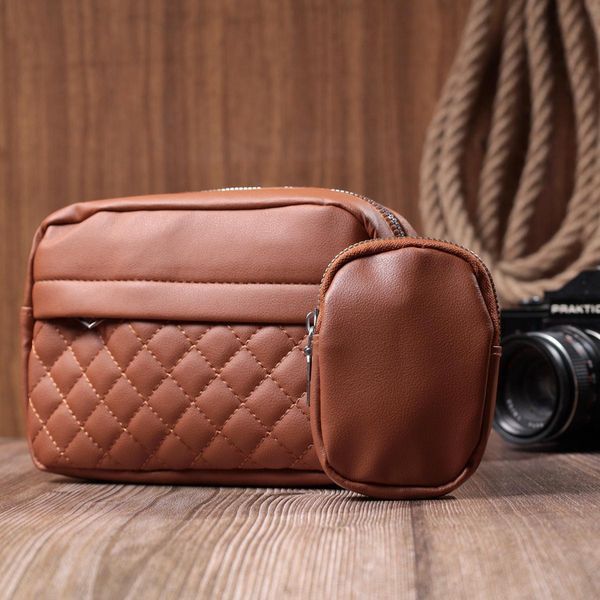 Жіноча сумка крос-боді з монетницею з екошкіри Vintage 22795 Руда b22795 фото