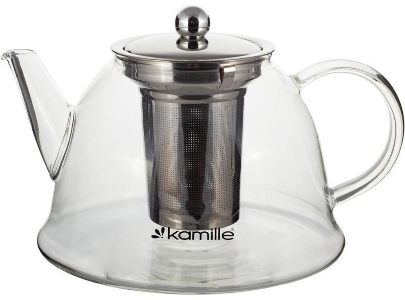 Чайник скляний заварювальний Kamille 800 мл зі знімним ситечком KM-0784S фото