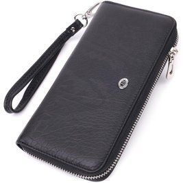 Кошелек-клатч универсальный на одно отделение из натуральной кожи ST Leather 22562 Черный b22562 фото