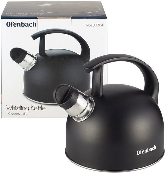 Чайник Ofenbach Magic Kettle 1.5л з нержавіючої сталі зі свистком, чорний матовий NB-100304 фото
