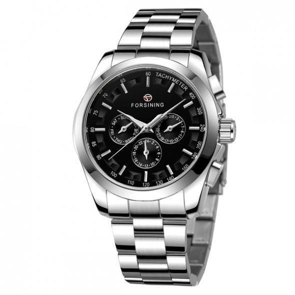 Чоловічий наручний механічний годинник Forsining Walker Steel L102654 фото