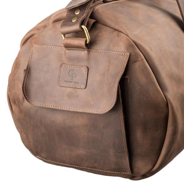 Сумка дорожня шкіряна Grande Pelle 11045 Коричнева 55х31х24 см b11045 фото