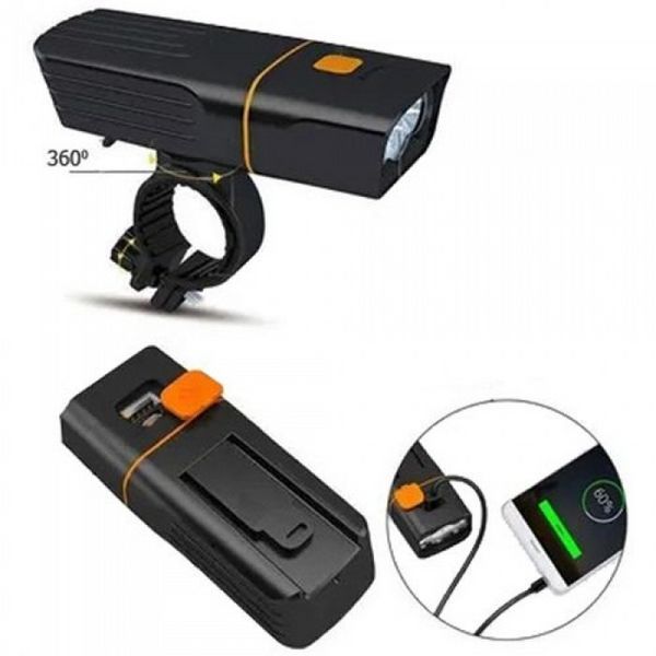 Велоліхтар + габарит QX-T3306 (3xXML-T6 + габарит-6SMD) + PowerBank + microUSB (3 режими та 4 режими) L712187 фото