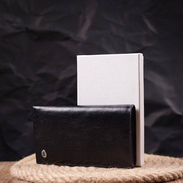 Вертикальный бумажник для мужчин из натуральной кожи ST Leather 19420 Черный b19420 фото