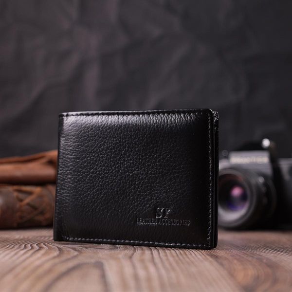 Зручне чоловіче портмоне з натуральної шкіри ST Leather 22482 Чорний b22482 фото
