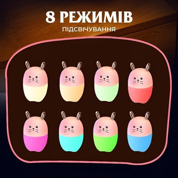 Зволожувач повітря H2O Humidifier для дитячої кімнати Зайчик 220 мл, Рожевий HPBH17200P фото