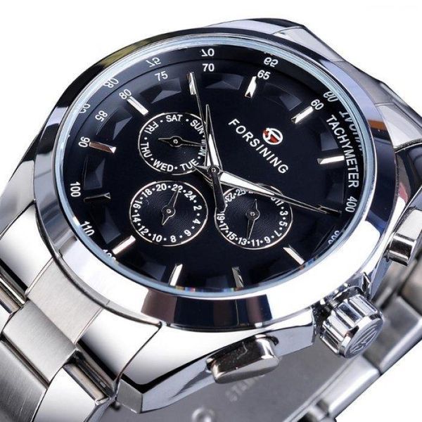 Чоловічий наручний механічний годинник Forsining Walker Steel L102654 фото