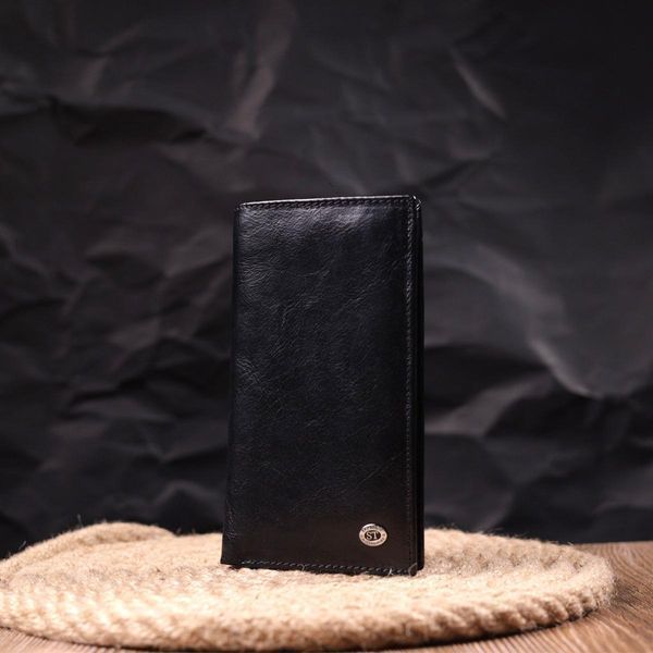 Вертикальный бумажник для мужчин из натуральной кожи ST Leather 19420 Черный b19420 фото