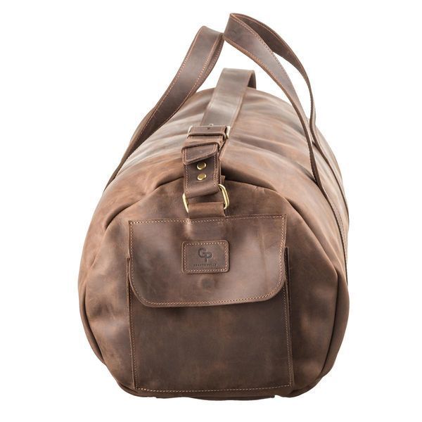 Сумка дорожня шкіряна Grande Pelle 11045 Коричнева 55х31х24 см b11045 фото