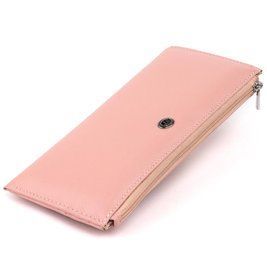 Горизонтальный тонкий кошелек из кожи женский ST Leather 19325 Розовый b19325 фото