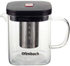 Чайник скляний заварювальний Ofenbach 1000 мл зі знімним ситечком (0612m) NB-100612M фото