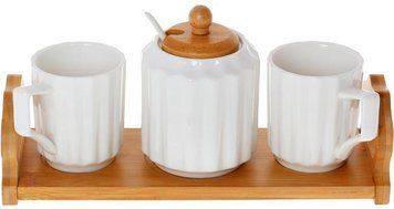 Кофейный набор Nouvelle Home Naturel 2 чашки 160мл и сахарница 300мл на подставке BD-289-380 фото